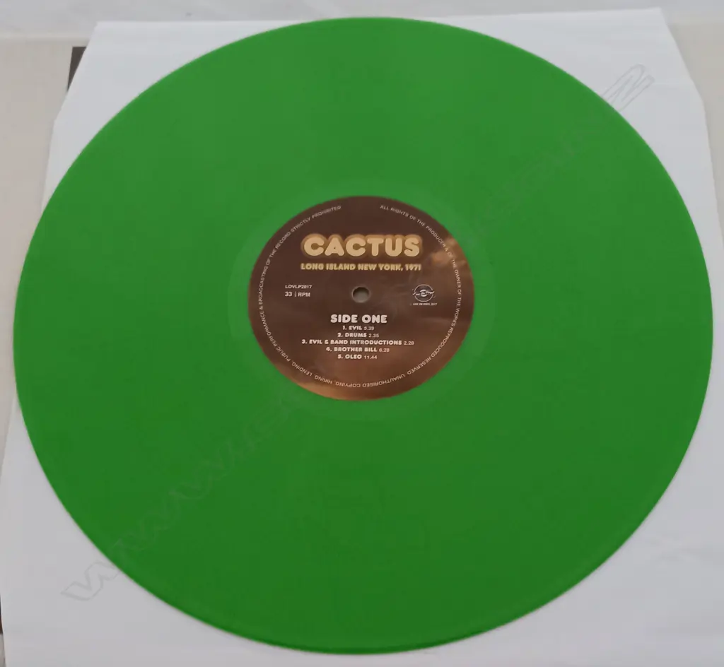 Cactus (3), Long Island New York, 1971, (Green Vinyl) Image 1++